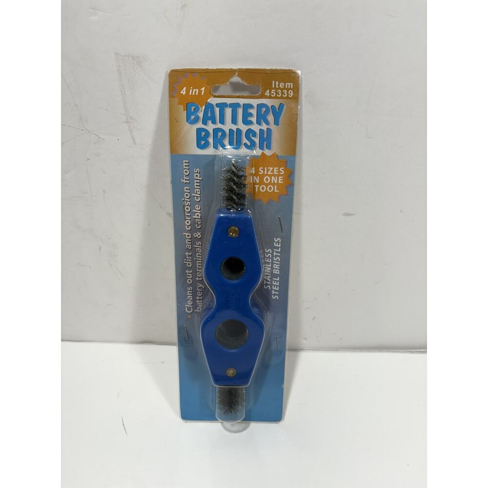 Battery Brush 4 in 1 Wire Cleaning Tool Cable Clamps Pipe Cleaner Stainless Stee